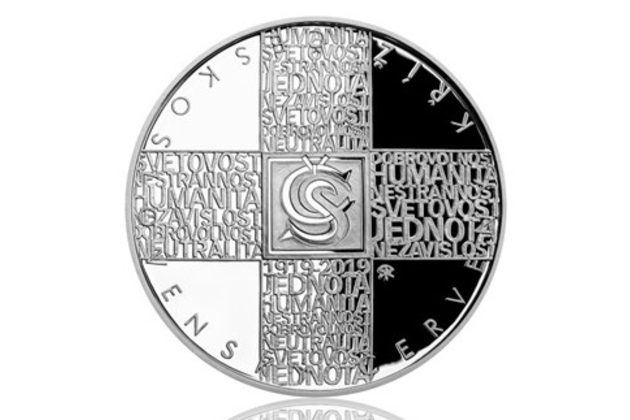 Stříbrná mince 200 Kč - 100. výročí založení Československého červeného kříže proof (ČNB 2019)