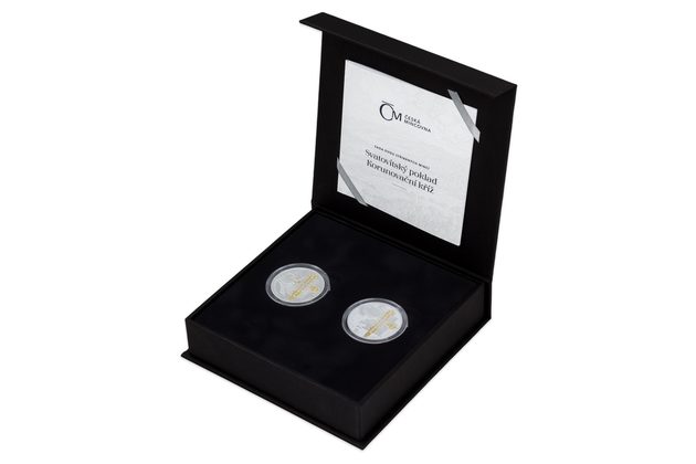 Sada dvou stříbrných mincí Svatovítský poklad - Korunovační kříž proof (ČM 2022)