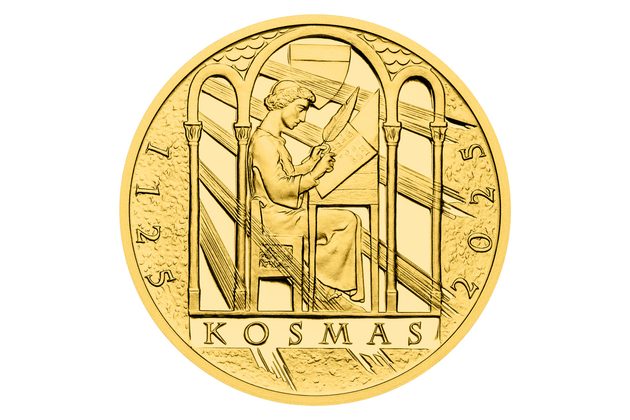 Zlatá půluncová medaile Kronikář Kosmas proof (ČM 2025)