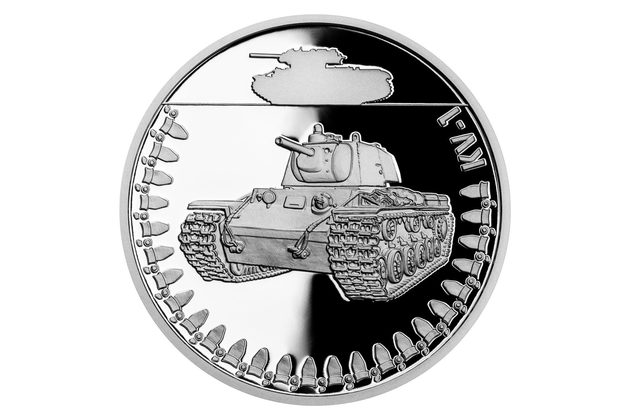 Stříbrná mince Obrněná technika - KV-1  proof (ČM 2023)