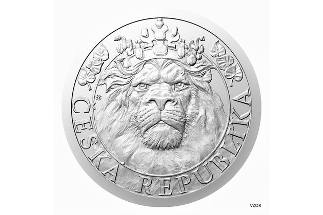 Stříbrná dvouuncová investiční mince Český lev  standard (ČM 2022)