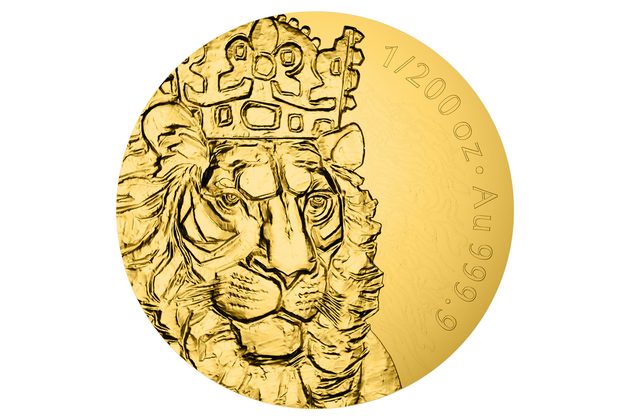 Zlatá 1/200oz investiční mince Český lev 2026 inkusní ražba standard (ČM 2026)