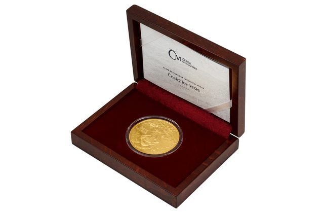 Zlatá pětiuncová investiční mince Český lev standard (ČM 2024)