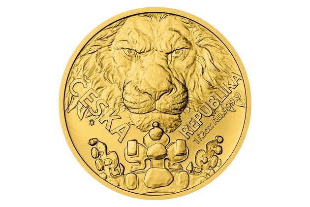 Zlatá 1/2oz investiční mince Český lev standard (ČM 2023)