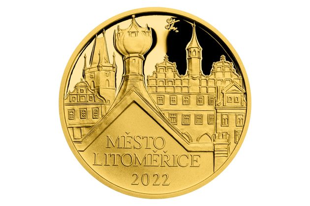 Zlatá mince 5000 Kč Městské památkové rezervace ČNB - Litoměřice  proof (ČNB 2022) 