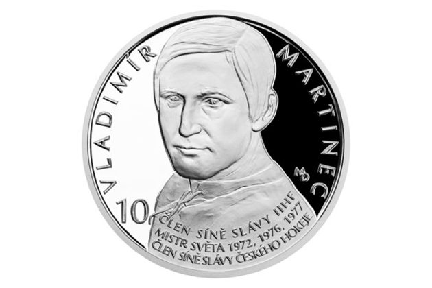 Stříbrná mince Legendy čs. hokeje - Vladimír Martinec proof (ČM 2019)