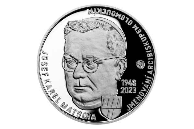 Stříbrná mince 200 Kč - 75. výročí jmenování J.K. Matochy arcibiskupem olomouckým proof (ČNB 2023)