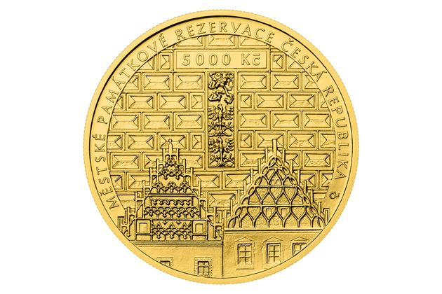 Zlatá mince 5000 Kč Městské památkové rezervace ČNB - Tábor standard (ČNB 2025)