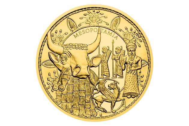 Zlatá půluncová mince Historie zlata - Mezopotámští umělci  proof (ČM 2025) 
