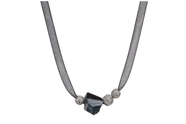 Stříbrný náhrdelník Charme s českým křišťálem Preciosa, černý (6667 51)