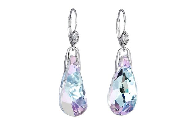 Stříbrné náušnice Crystal Beauty s českým křišťálem Preciosa, kombi (6801 43)
