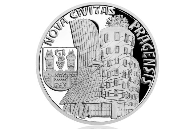Stříbrná mince Vynálezy Vznik královského hlavního města Praha - Nové Město pražské proof (ČM 2019)