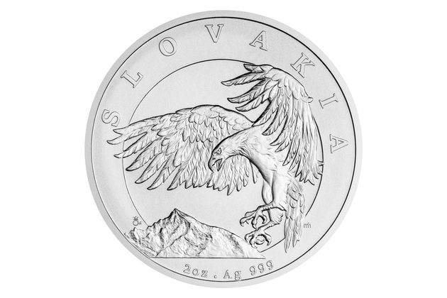 Stříbrná dvouuncová investiční mince Orel standard (ČM 2024)
