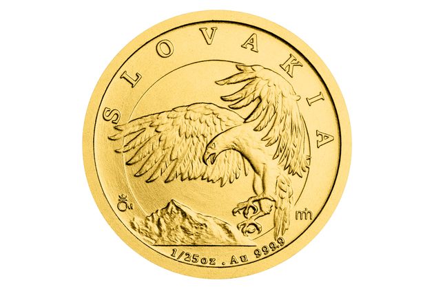 Zlatá 1/25oz investiční mince Orel standard (ČM 2024)