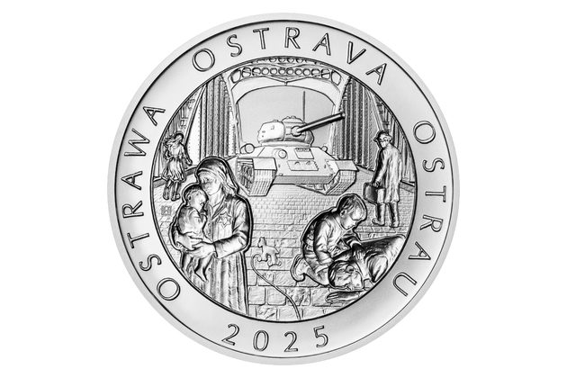 Stříbrná tolarová medaile Dějiny Ostravy - Osm staletí města - Ostrava válečná (2025) 
