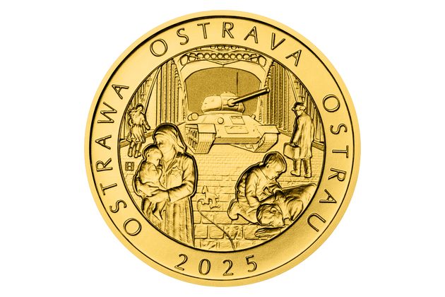 Zlatá dukátová medaile Dějiny Ostravy - Osm staletí města - Ostrava válečná  (2025)  