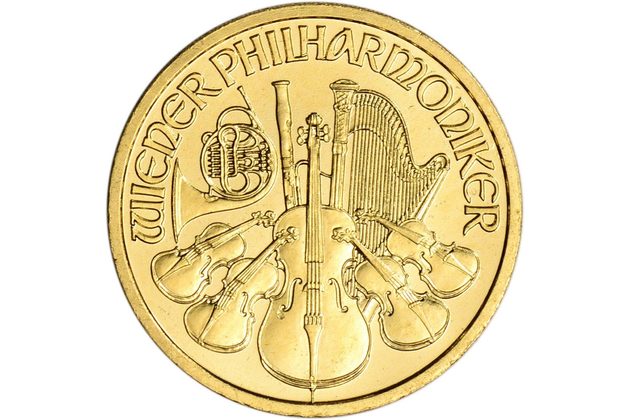 Zlatá 1/25oz investiční mince Philharmoniker standard (Rakousko 2023)