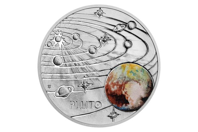 Stříbrná mince Mléčná dráha - Pluto proof (ČM 2022)