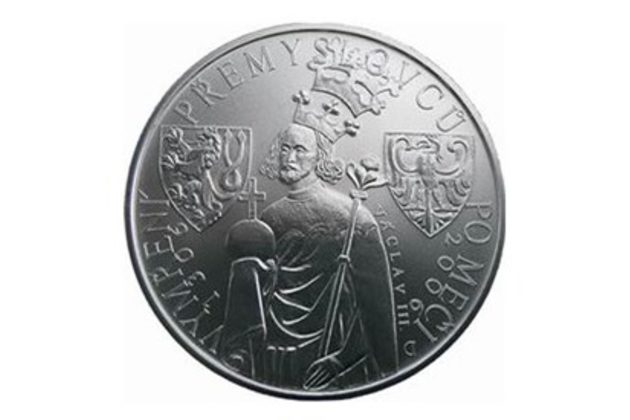 Stříbrná mince 200 Kč - 700. výročí vymření Přemyslovců po meči Václavem III. provedení proof (ČNB 2006)