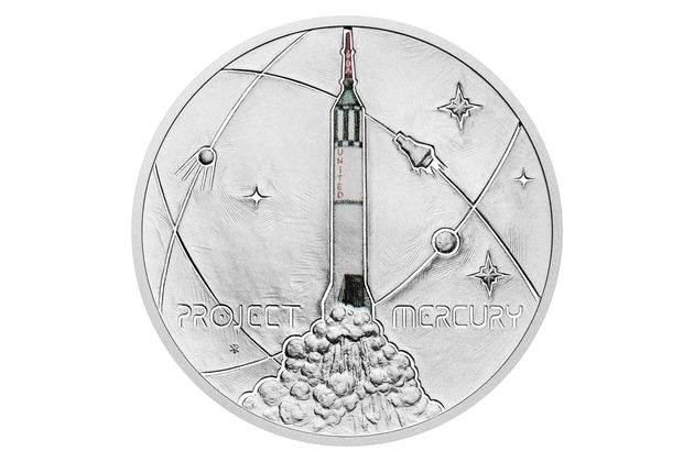 Stříbrná mince Mléčná dráha -  První Američan ve vesmíru   proof (ČM 2024)     