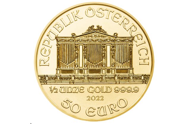 Zlatá 1/2oz investiční mince Philharmoniker standard (Rakousko 2022)