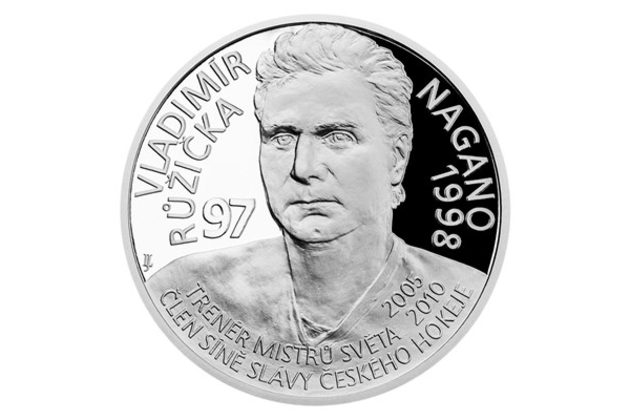 Stříbrná mince Legendy čs. hokeje - Vladimír Růžička proof (ČM 2019)
