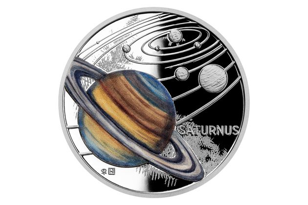 Stříbrná mince Sluneční soustava - Saturn  provedení proof (ČM 2021)          