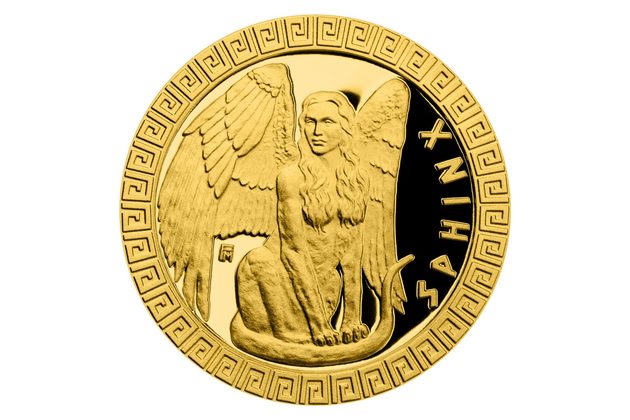 Zlatá mince Bájní tvorové - Sfinga proof (ČM 2022) 