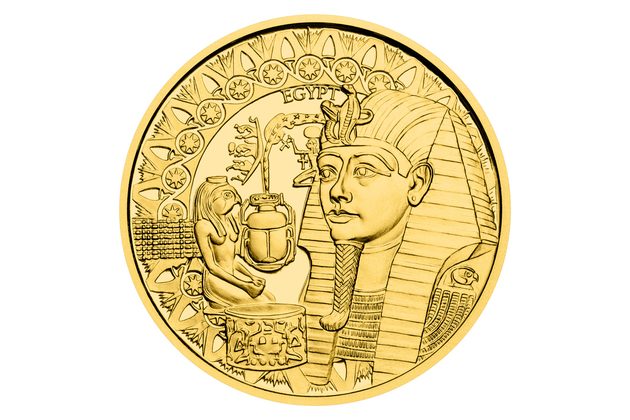 Zlatá půluncová mince Historie zlata - Staroegyptské zlatnictví proof (ČM 2025)