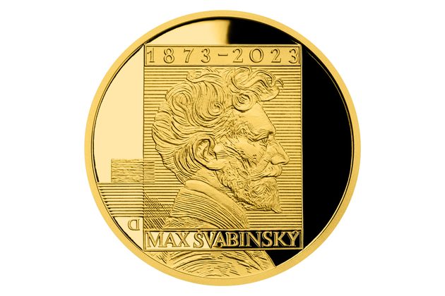 Zlatá půluncová medaile Max Švabinský proof (ČM 2023)  