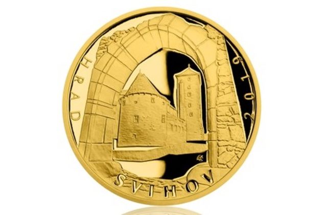 Zlatá mince 5000 Kč Hrady ČNB - Hrad Švihov provedení proof (ČNB 2019)