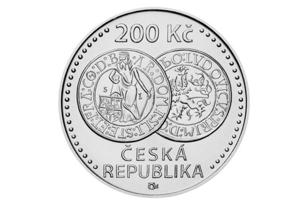 Stříbrná mince 200 Kč - 500. výročí Zahájení ražby jáchymovských tolarů standard (ČNB 2020)