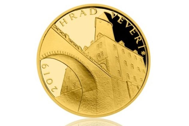 Zlatá mince 5000 Kč Hrady ČNB - Hrad Veveří provedení proof (ČNB 2019)