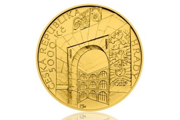 Zlatá mince 5000 Kč Hrady ČNB - Hrad Veveří provedení standard (ČNB 2019)