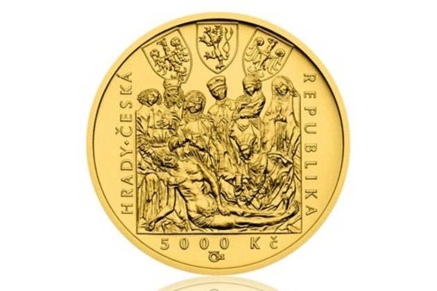 Zlatá mince 5000 Kč Hrady ČNB - Hrad Zvíkov provedení standard (ČNB 2018)
