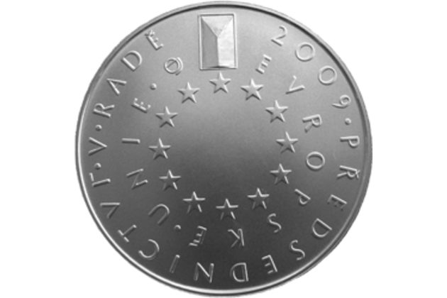 Stříbrná mince 200 Kč - Předsednictví ČR v Radě Evropské unie provedení standard (ČNB 2009)
