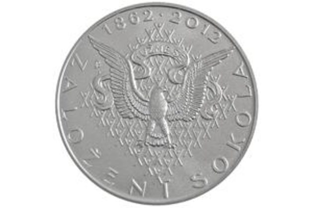 Stříbrná mince 200 Kč - 150. výročí založení Sokola provedení standard (ČNB 2012)