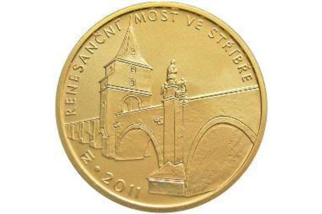 Zlatá mince 5.000 Kč Mosty ČNB - Renesanční most ve Stříbře provedení standard (ČNB 2011)(F)