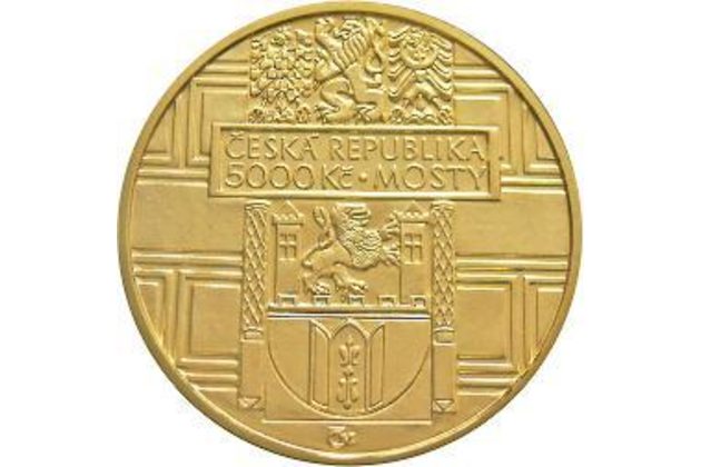 Zlatá mince 5.000 Kč Mosty ČNB - Renesanční most ve Stříbře provedení proof (ČNB 2011)(F)