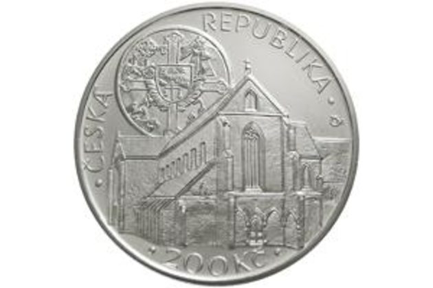 Stříbrná mince 200 Kč - 750. výročí založení kláštera Zlatá koruna provedení proof (ČNB 2013)