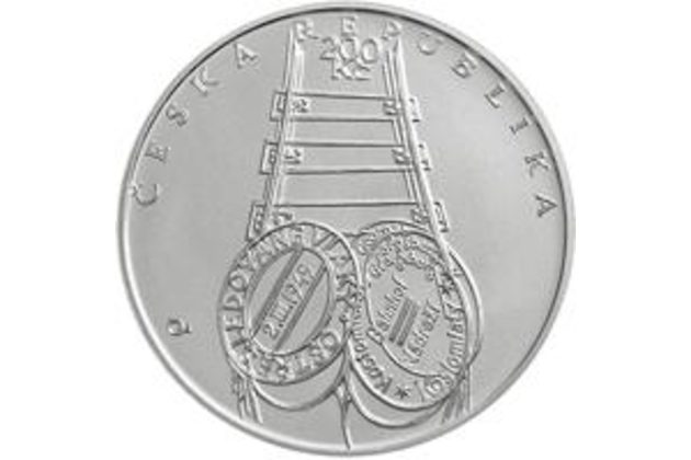 Stříbrná mince 200 Kč - 100. výročí narození Bohumila Hrabala provedení proof (ČNB 2014)
