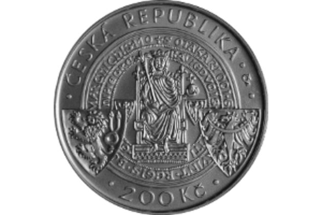 Stříbrná mince 200 Kč - 750. výročí založení Českých Budějovic provedení proof (ČNB 2015)