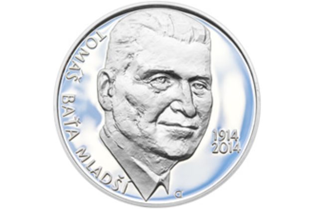 Stříbrná mince 200 Kč - 100. výročí narození Tomáše Bati mladšího provedení proof (ČNB 2014)