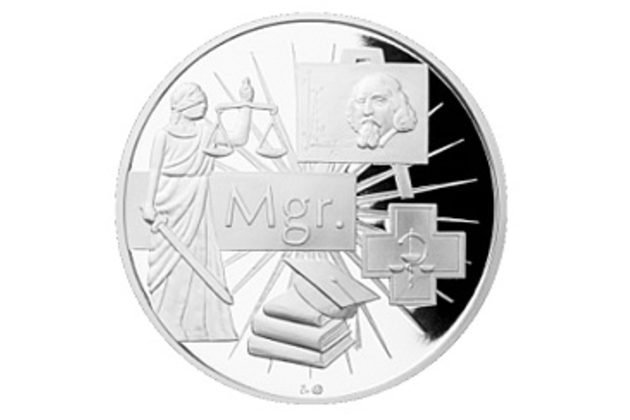 Stříbrná titulární medaile Mgr. provedení proof (ČM 2014)