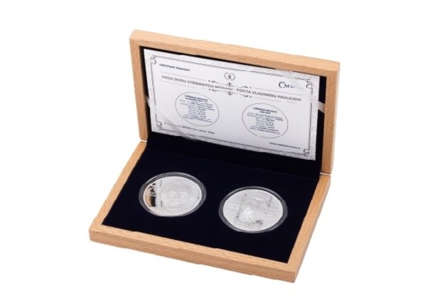 Sada dvou stříbrných medailí Pocta Vladimíru Pavlicovi provedení proof (ČM 2015)
