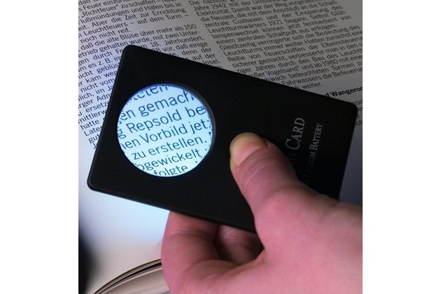Lupa Leuchtturm Credit Card zvětšení 3x, Led, 84x54mm, černý obal