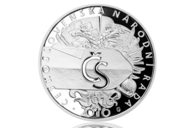 Stříbrná mince 500 Kč - 100. výročí vzniku Československé národní rady proof (ČNB 2016)