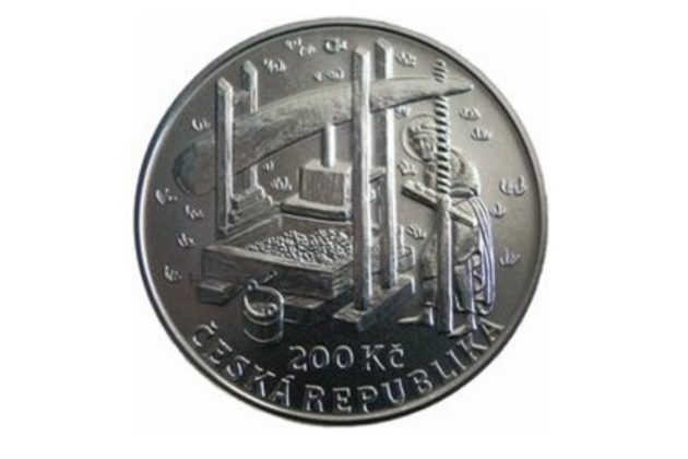 Stříbrná mince 200 Kč - 650. výročí vydání nařízení Karla IV. o zakládání vinic provedení standard (ČNB 2008)