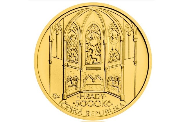 Zlatá mince 5000 Kč Hrady ČNB - Hrad Bezděz provedení standard (ČNB 2016)