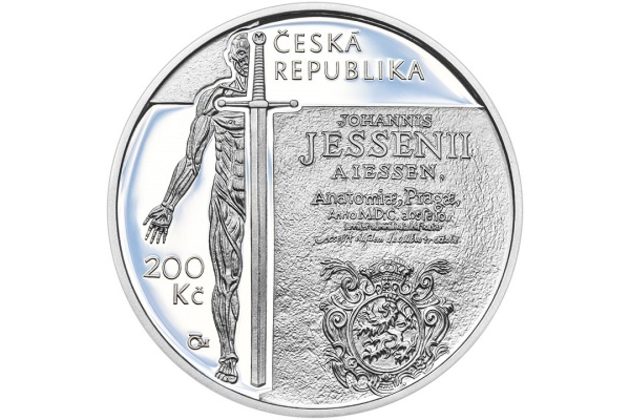 Stříbrná mince 200 Kč - 450. výročí narození Jana Jessenia provedení proof (ČNB 2016)